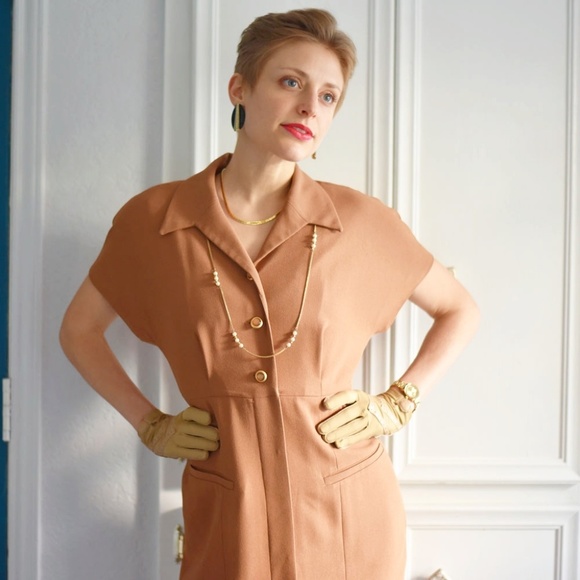 VINTAGE Liz Claiborne 90s Sheath Midi Dress - Picture 1 of 4